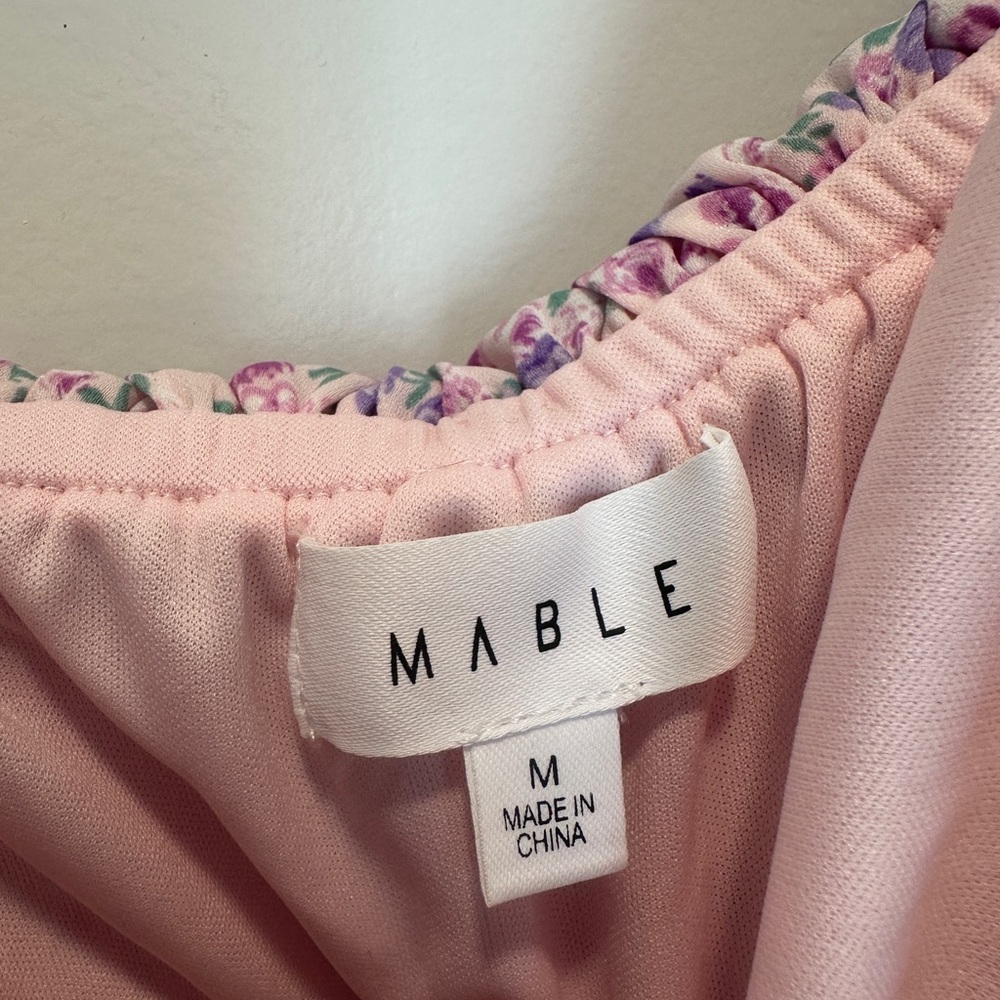 MARBLE Pink Floral Ruffle Top - Picture 3 of 3